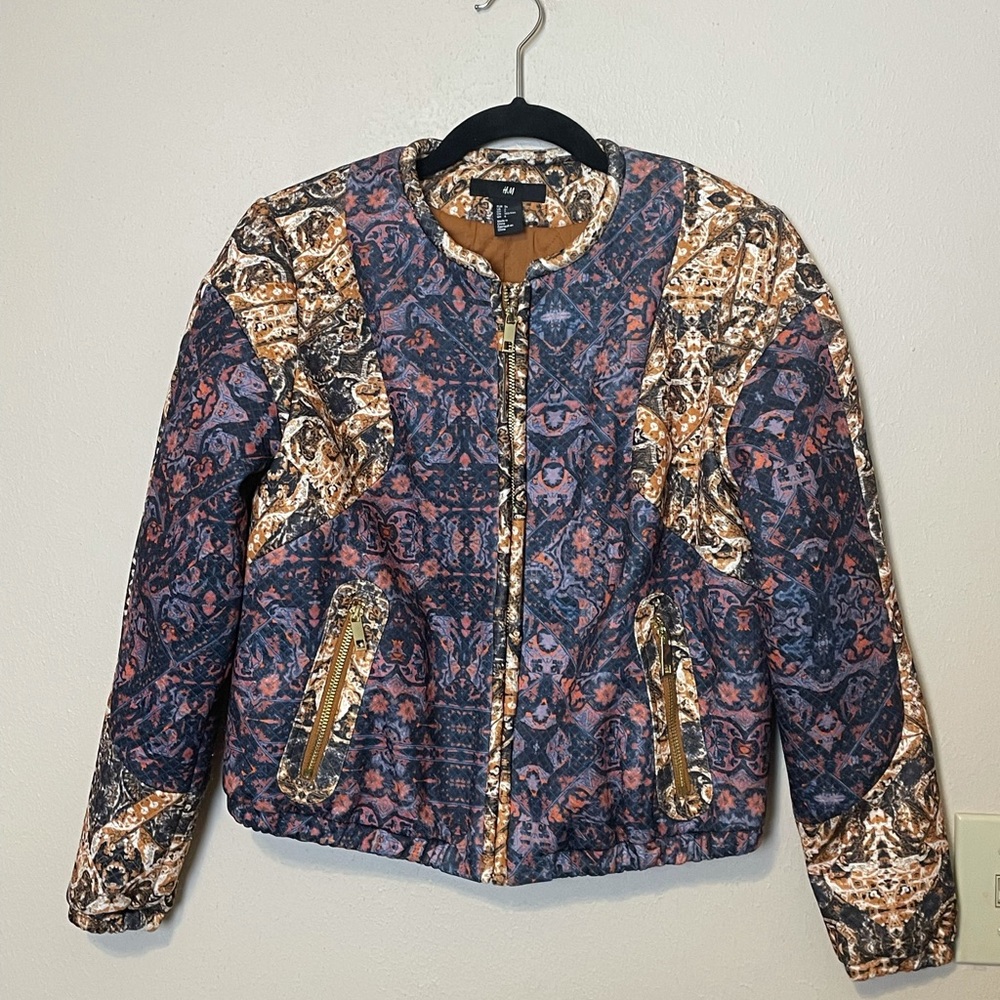 H&M Printed Bomber Jacket Size 6